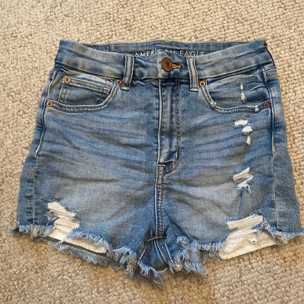 American Eagle Jean Denim Shorts Curvy Hi-Rise Shortie